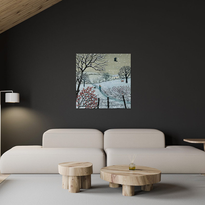 «A Snowy Walk» par Jo Grundy - impression non encadrée, H 36 po x l 36 po x P 0,25 po