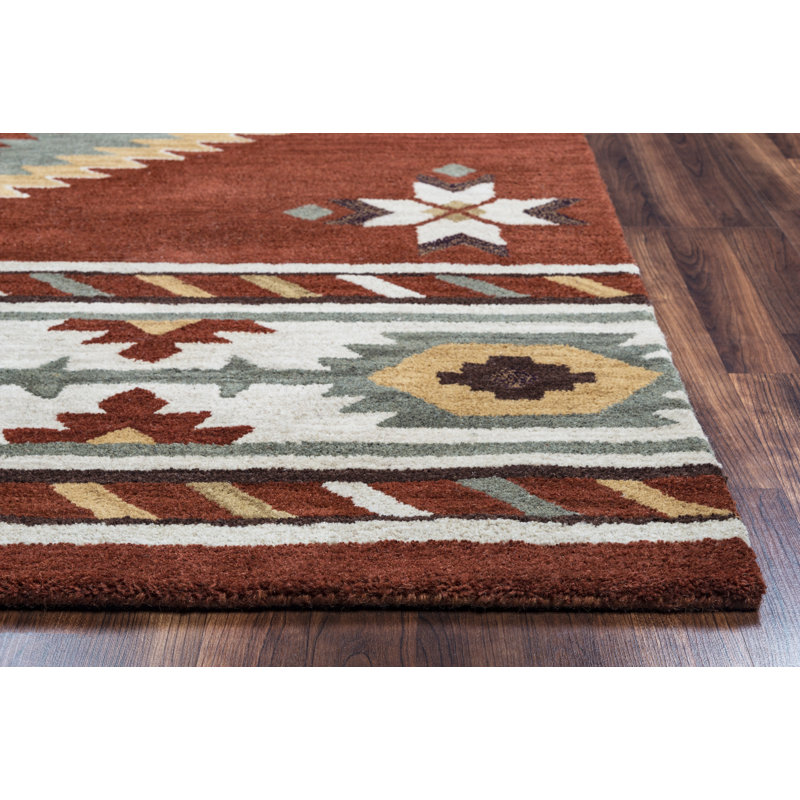 Eastman Hand Tufted Wool Geometric Indoor Rug, Rectangle 3' x 5'