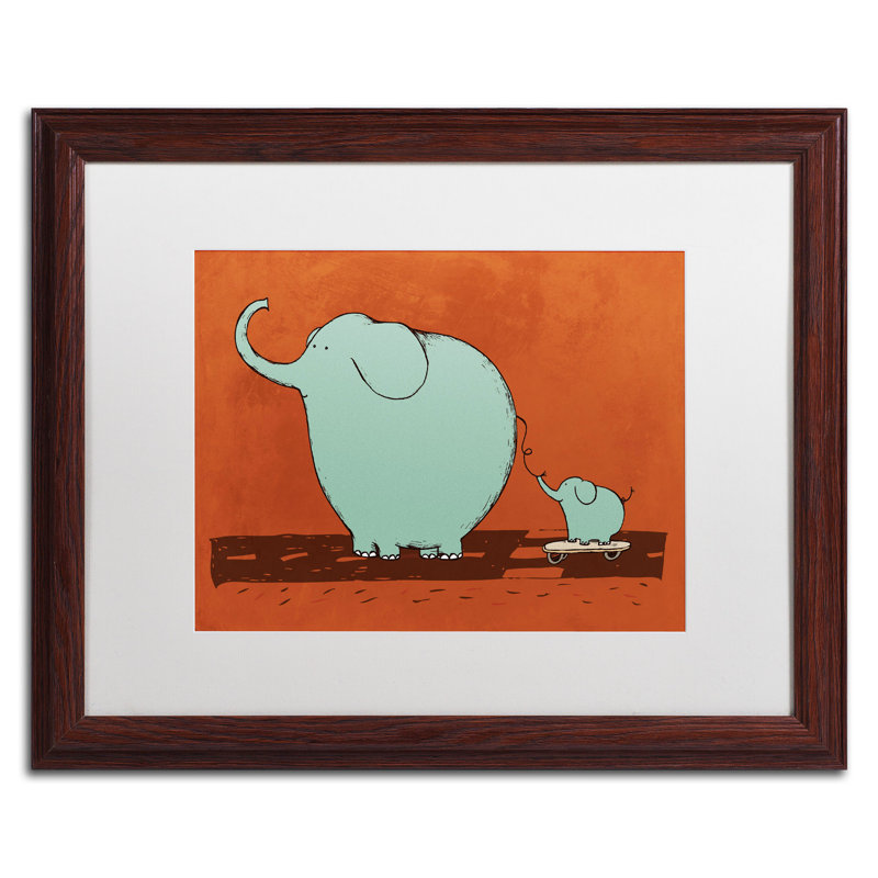 « ragement éléphant » par carla martell, art encadré, Blanc, H 16 po x l 20 po