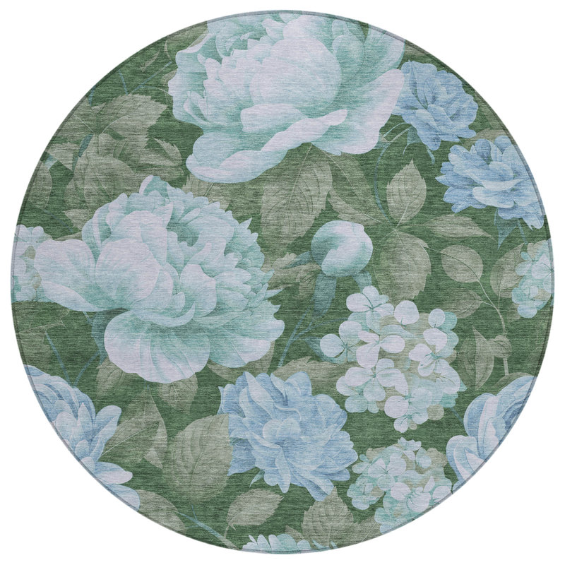 Tapis intérieur / extérieur lavable à la machine Chantille ACN1566 Sky, Rond 8 pi