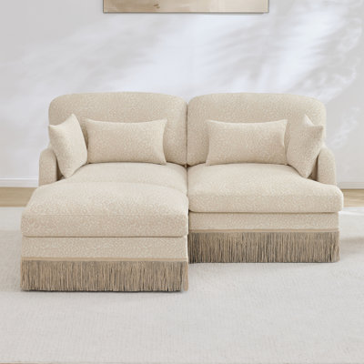 Comfy Chenille Leopard Printing Loveseat Sofa