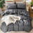 MooMee Lightweight Duvet Cover Set with Zipper Closure 8 Ties 100% Washed Cotton Linen Like Textured Soft Breathable All-Season-111220333-111219965