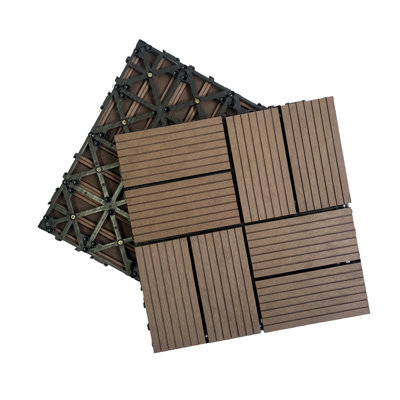 Ensemble de tuiles de terrasse composites en plastique de 20 pièces, les terrasses composites résistent à la rouille, à l'eau, aux intempéries, à l'intérieur et à l'extérieur, aux tuiles de terrasses à emboîtement bricolage, aux carreaux de sol