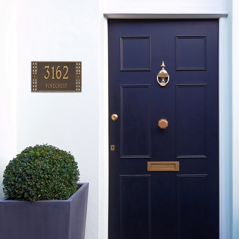 Boston Personalized Standard 2-Line Wall Address Plaque, Bronze/Gold, Yes