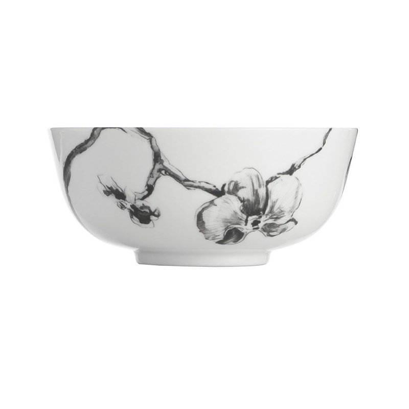 Black Orchid Handmade Porcelain Cereal Bowl