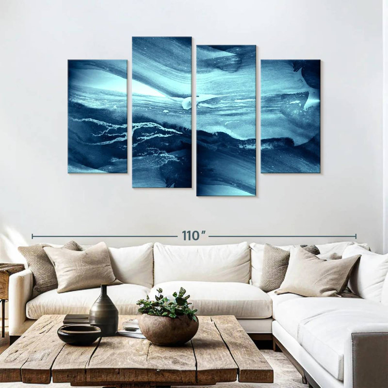 Avery Sleek Abstract Waves, 54" H x 84" W