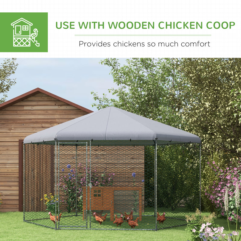 Ezariah Walk In Chicken Run, 104" H x 158" W x 136" D