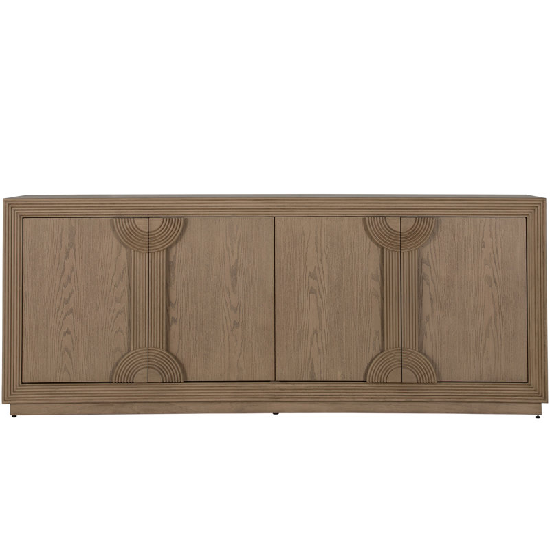 Areo Sideboard - Black, 34.25" H x 86" W x 16" D, Brown