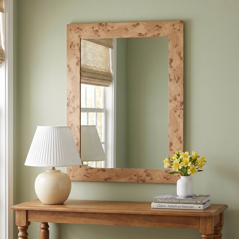 Burled Vanity Mirror, 40" x 30"