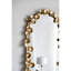 Miroir mural pleine longueur arqué avec des accents de feuille d'or, miroir décoratif pour la chambre à coucher de salon