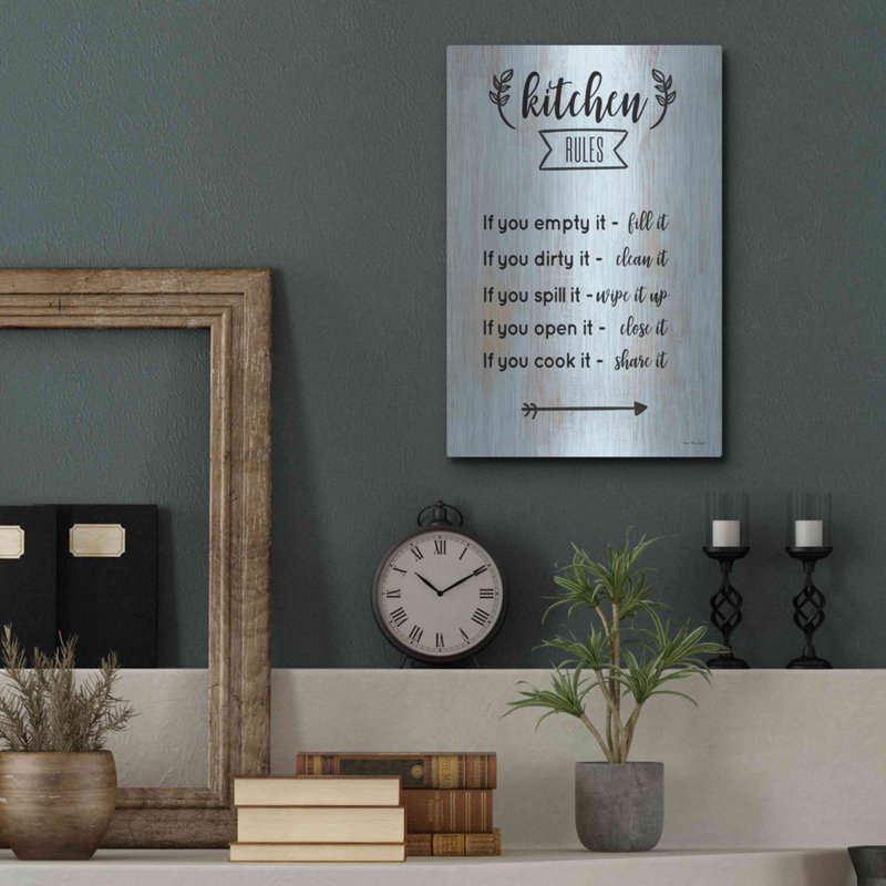 «Kitchen Rules» par Seven Trees Design, art mural en métal, H 16 po x l 12 po