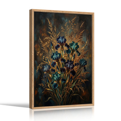Dark Iris Canvas Wall Art Oil Painting Print Set Of 1