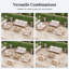 Ensemble de conversation modulaire de patio pour 5 personnes avec coussins, ensemble de conversation de 6 pièces imperméable à l'eau toutes saisons pour canapé, teck-1908989564-1908989561-1908989567