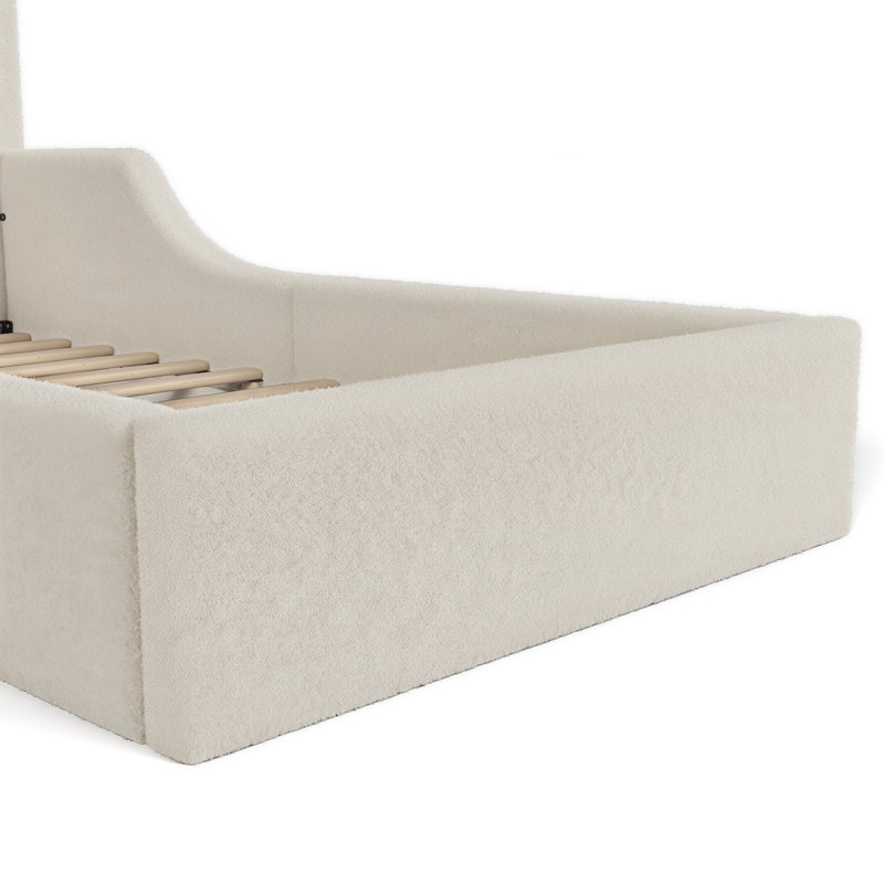 Lit de sol tapissier Teddy, Lit simple, Beige