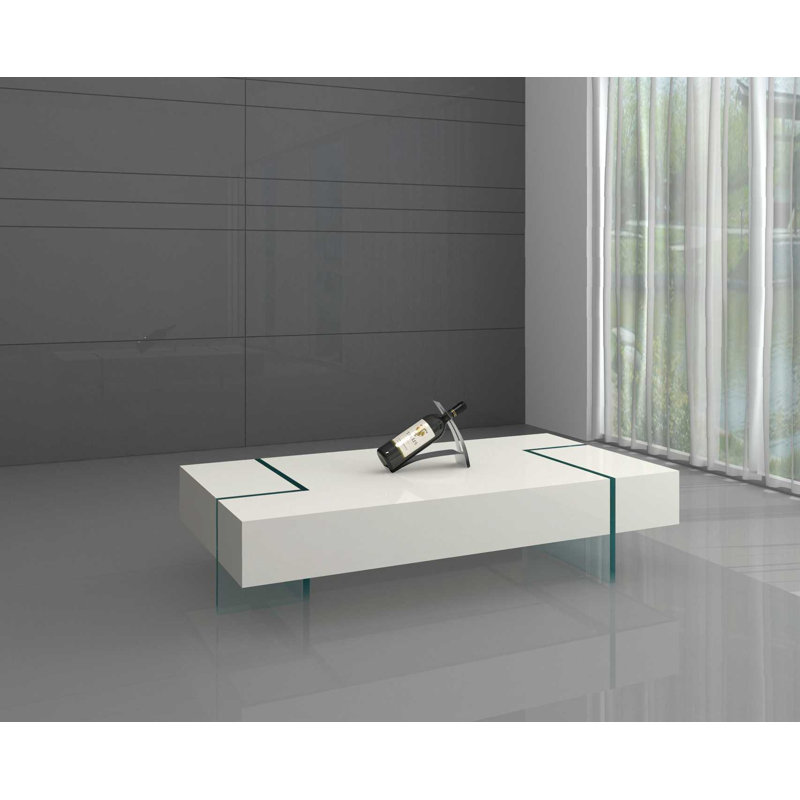 Table basse Oriska, blanc, H 12 po x L 53 po x l 28 po