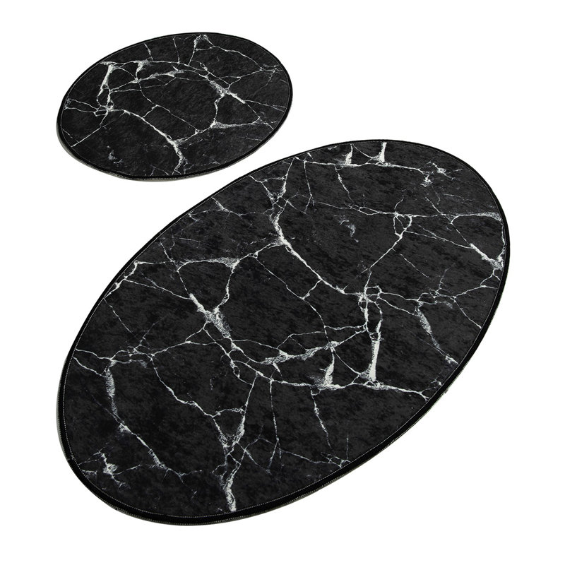 Ensemble de tapis de bain de qualité supérieure (2 pièces) en polyester antidérapant de 19,7 po x 23,6 po et de 23,6 po x 39,4 po | Antiallergique, anti-poussière et anti-taches, 700 gr / m² | Lavable à la machine, parfait pour la décoration de salle de bain