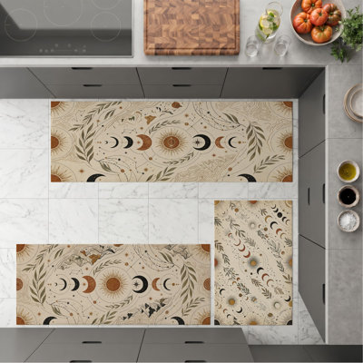 Sun Moon Non-Slip Washable Kitchen Mats