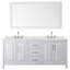 Ensemble de meuble-lavabo double 80 po avec dessus en quartz et miroir Daria-100501961-100481642-100481639