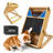 Dog Nail Scratch Board & Dog Nail File Board with Treat Box, Pure Handmade Foldable Bamboo Puzzle Toy Automatic Feeder,3 Angles Adjustable,2Sandpaper Pads & Bohemian Alloy Handle,Patent Pending