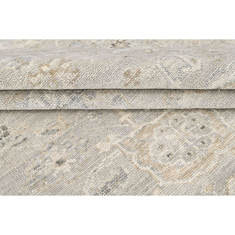 Tapis transitionnel gris Oushak, Rectangle 7 pi 8 po x 9 pi 7 po