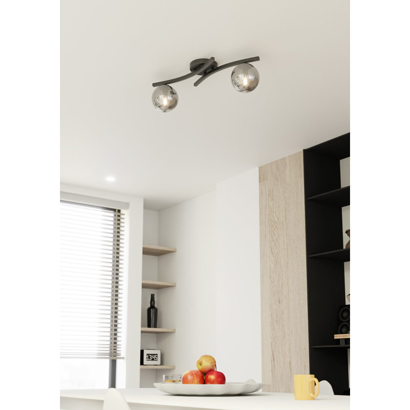 Davarius Flush Mount, Matte Black/Graphite
