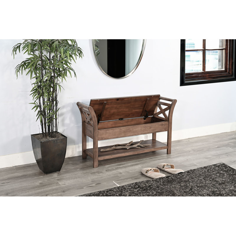 Sorush Solid Wood Storage Bench, Buckskin