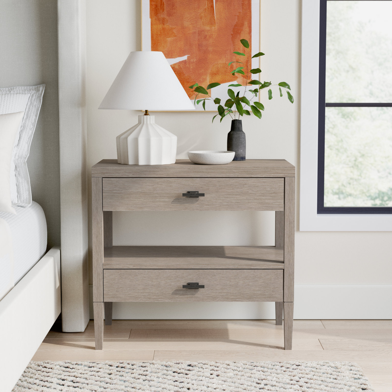 Troy 2 Drawer 30" Nightstand
