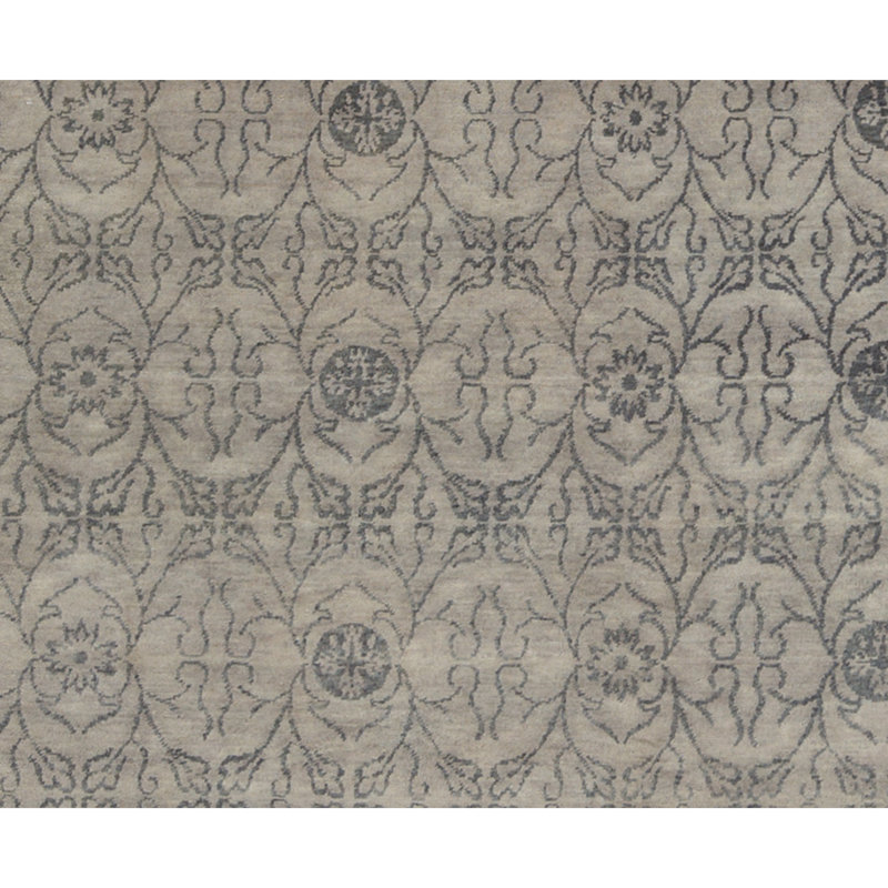 Windsom Damask Area Rug in Gray/Brown, Rectangle 8'2" x 10'1"