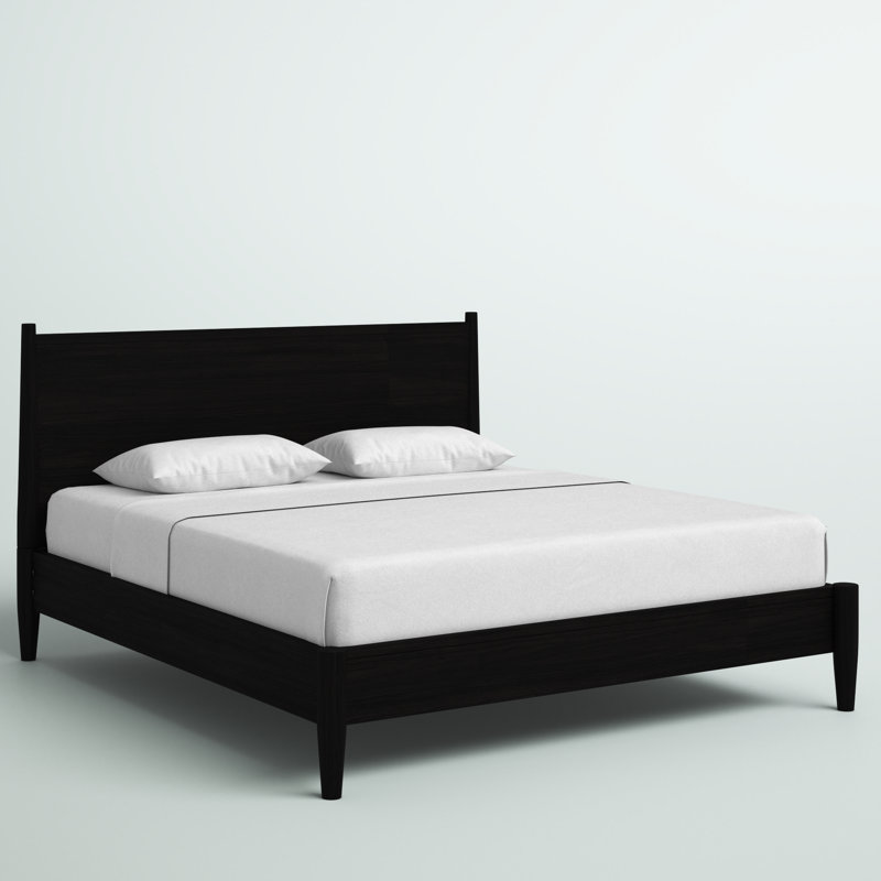 Stalter Solid Wood Platform Bed, Black, King