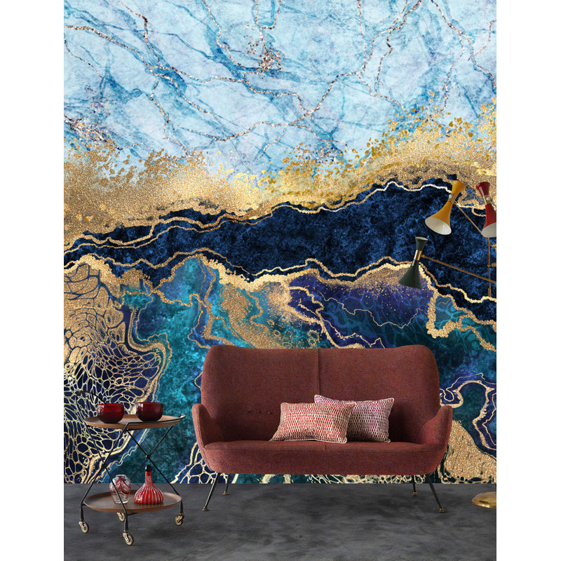 Papier peint amovible en marbre Modern Design, L 35,04 po x l 55 po
