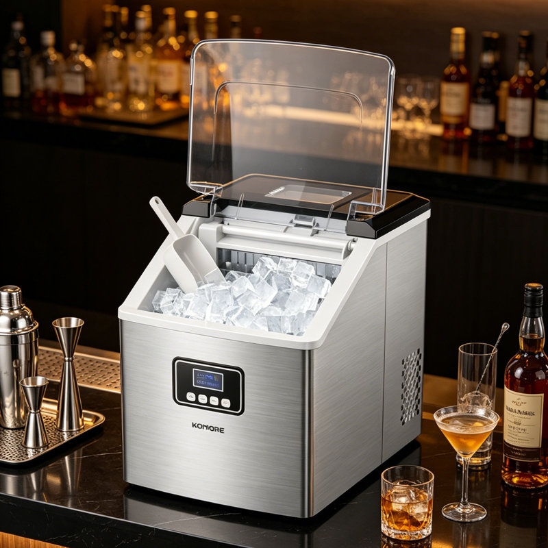 Living And Home 44.1 Lb. Daily Production Cube Clear Ice Portable Ice Maker