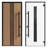 Front Exterior Prehung Steel Door / Ronex 1055 Teak / 2 Side Exterior Windows Sidelites/ Entry Metal Modern Painted W16+36+16" x H80" Right hand Inswing-98196116-98196117