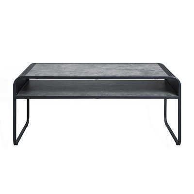 Table basse à structure en métal avec tablette ouverte, table de salon