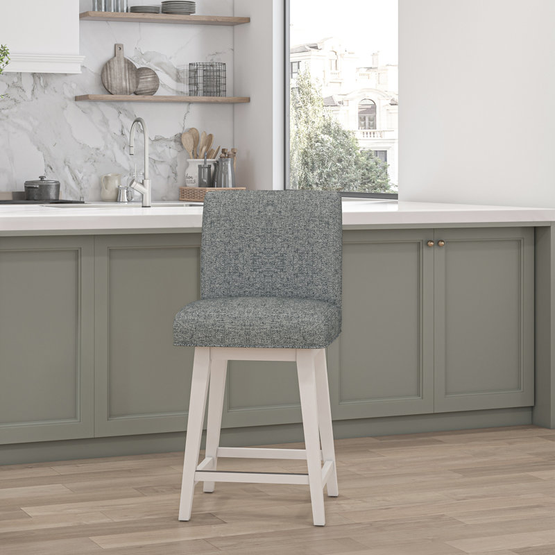Tabouret pivotant Dorson, Blanc pur, Graphite