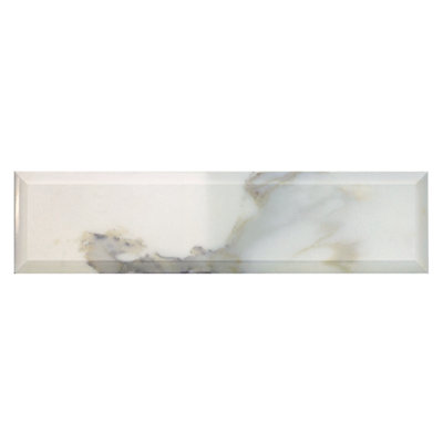 Calacatta Gold 3" x 12" Beveled Marble Wall Tile