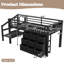 Lit simple mezzanine bas avec espaces de rangement multiples-1112783446