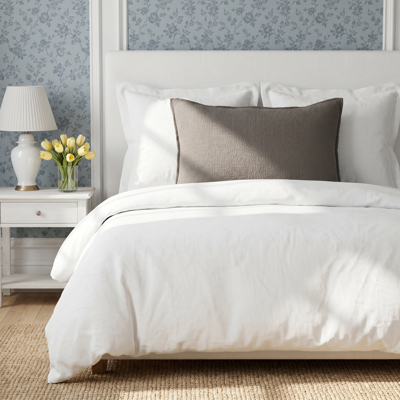 Waverly Cotton Lumbar Throw Pillow, Pebble