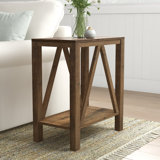 Emmie A-Frame End Table with Lower Shelf