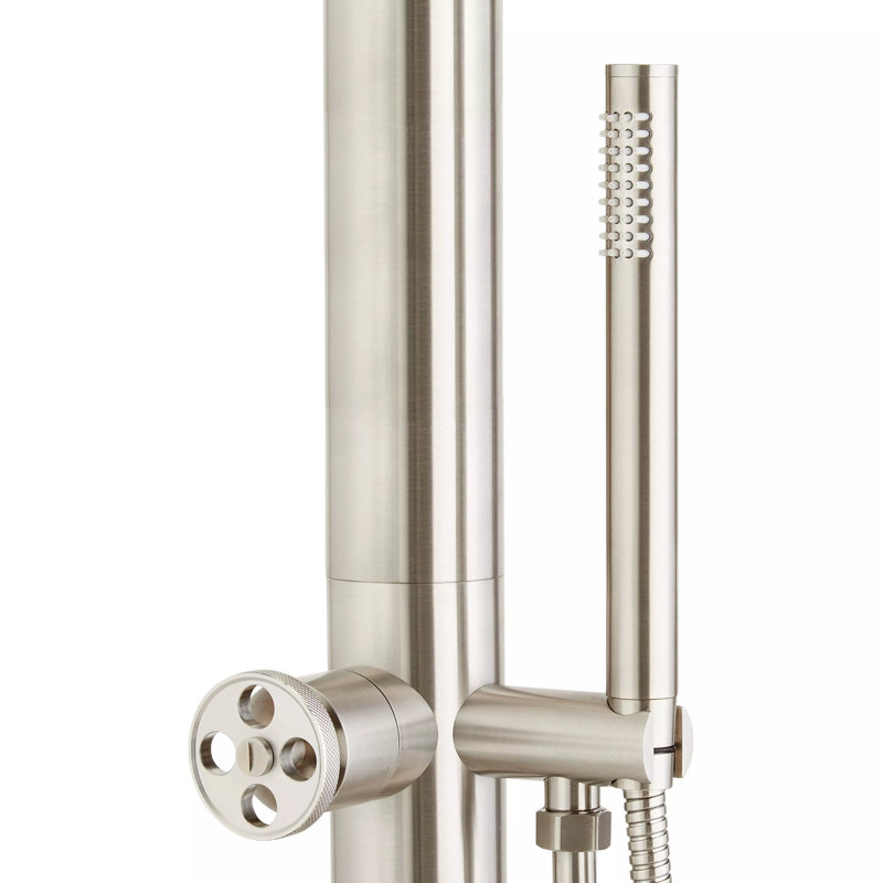 Kirwin Outdoor Retrofit Shower with Shower Head, Hand Shower, and Hose