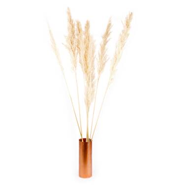 Grass Plume Feather Arrangement in Poe Volcanic Glaze Vase + Reviews