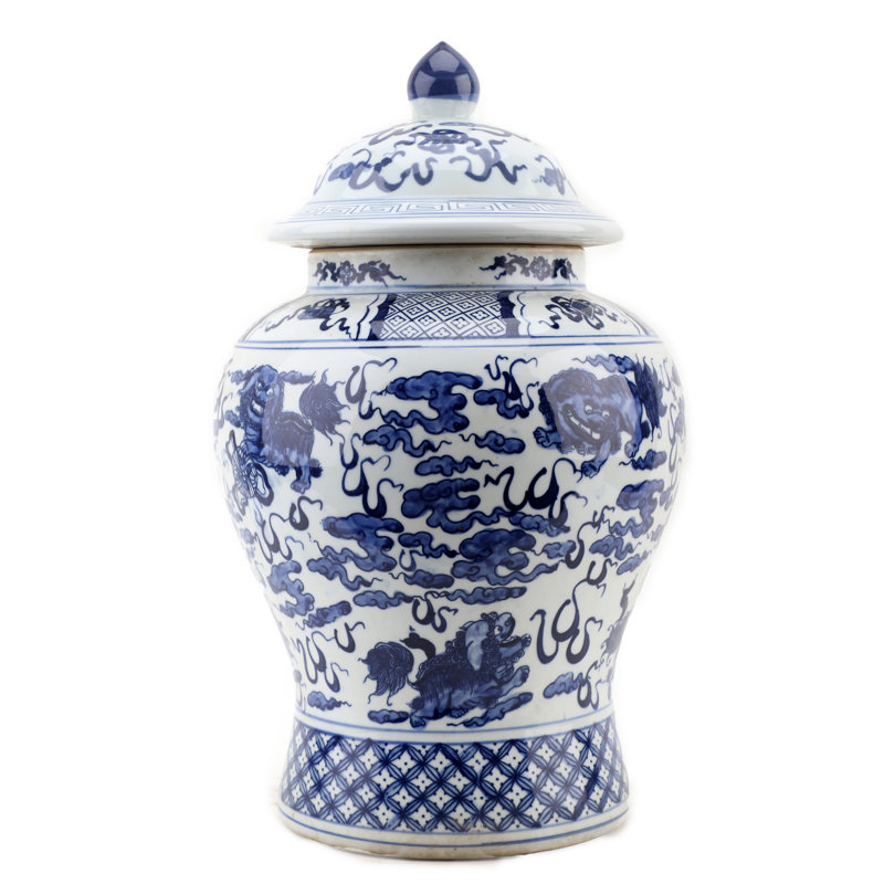 Handmade Porcelain China Ginger Jar
