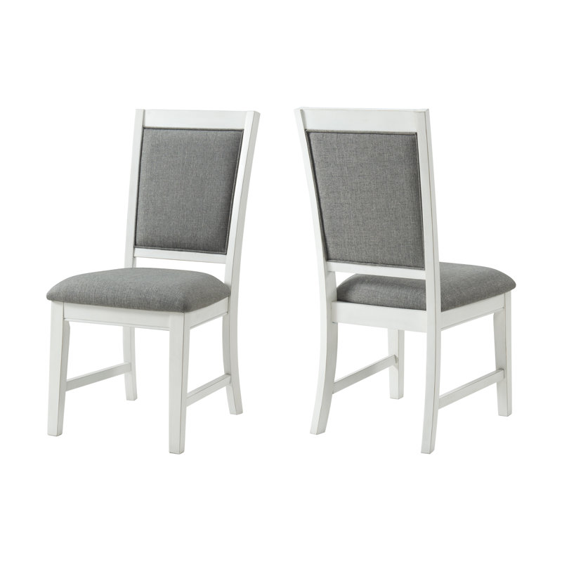 Chaise d'appoint rembourrée en lin gris Hoddesd, Blanc cassé antique
