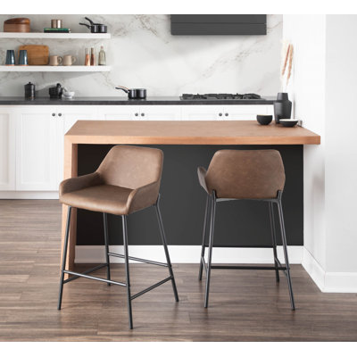 Greely Upholstered Counter Stool with Metal Frame