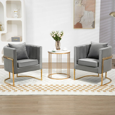 Zianah Velvet Barrel Chair