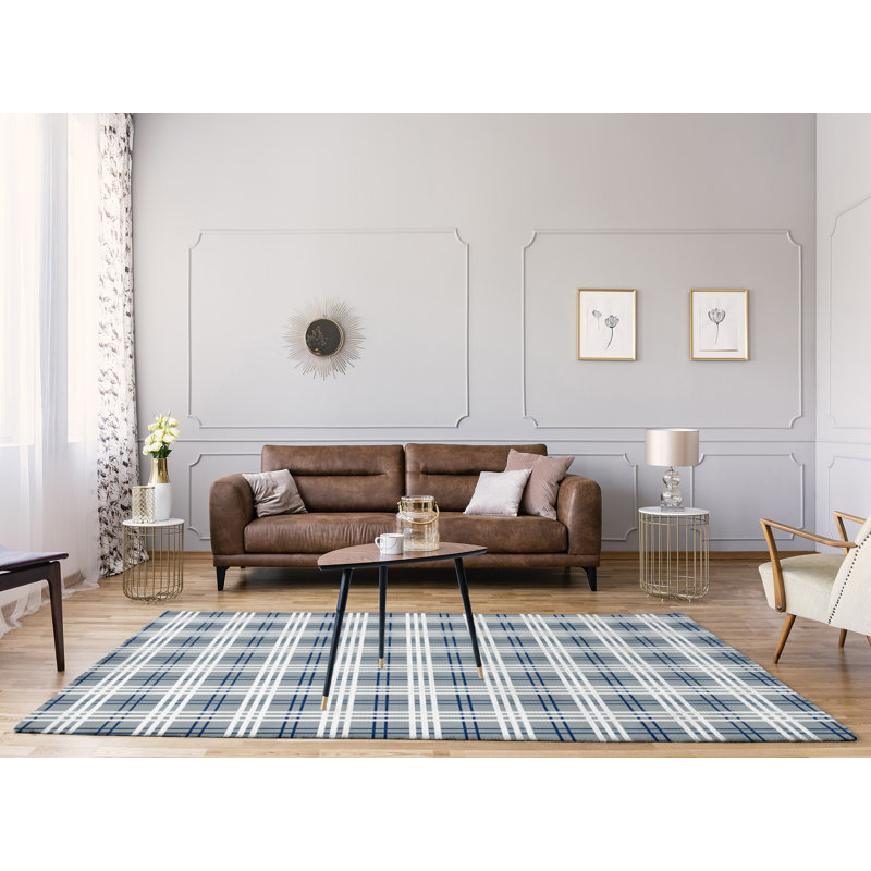 Tapis à carreaux gris, Rectangle 9 pi x 12 pi