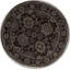 Hand-Knotted High-Quality Black and Brown Round Area Rug
