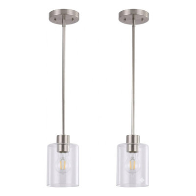 Single Pendant with Cylinder Glass Shade
