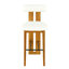Ensemble de 2 tabourets de bar d'intérieur revêtus de bois, finition noyer et blanc-125535989