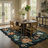 Garbrand Machine Washable Floral Farmhouse Area Rug with Non-Slip Backing for Living Room, Dining Room, Bedroom-39964371