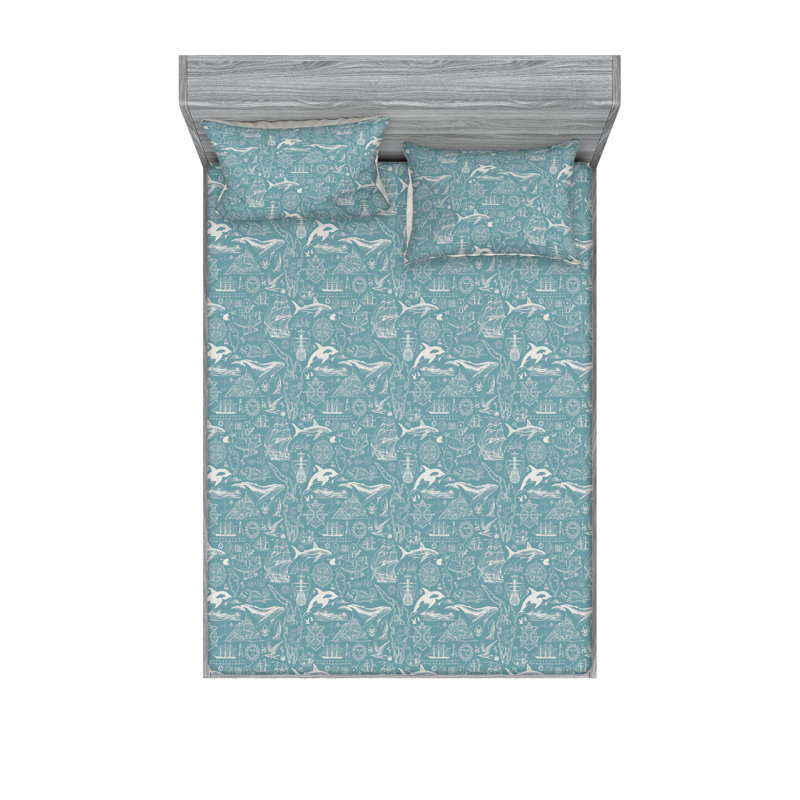 Drap-housse Ambesonne, Ensemble de draps pour grand lit avec 2 taies d'or